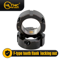 Écrou de blocage de roulement HLTNC de type F avec dents de verrouillage internes, acier 42CrMo HRC 28-32, filetage M12x1.0 à M240x3.0, pour vis à billes CNC