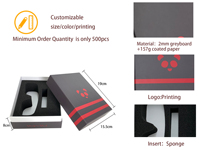 Boîte d'emballage en papier rigide mat personnalisable pour lunettes de ski lunettes montres affichage éponge mousse mate impression par stratification