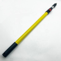 Poteau de rouleau de peinture de tube télescopique en aluminium de fibre de verre de bouton poussoir fort pour le nettoyage de vitres