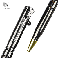 TTX Coffret cadeau de luxe avec logo sculpté personnalisé Kalem Pistolet avec largeur d'écriture de 0.7mm Pistolet à bille en métal noir Nouveau design par TTX