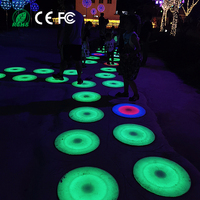Dalles de sol interactives pour extérieur avec capteurs de lumière, éclairage multicolore activé par les pieds, lumières de danse IP65 résistantes à la pluie