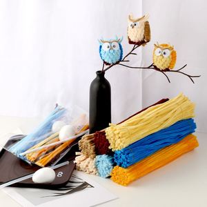 60-Piece <b>6</b>-Color Chenille Stems DIY Craft Kit for Kids Cute Owl <b>Series</b> Modern Educational Toy for Multi-Occasion Fun - Product Image 2