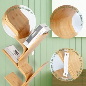Thiết kế phổ biến cong đứng kệ sách 8-Tier tre kệ sách cho nhà văn phòng Phòng phòng khách phòng ngủ - Product Image 4