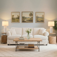 Lampe de table moderne en céramique blanche avec abat-jour en lin, base embossée, douille E26, 23 pouces, lampe de chevet pour chambre à coucher, salon, décoration
