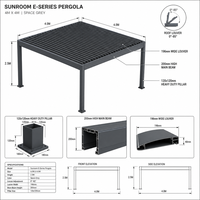 Pergola bioclimatique motorisée moderne de luxe en aluminium, à lames orientables, thermolaquée, rétractable, résistante aux intempéries, écologique, pour jardin