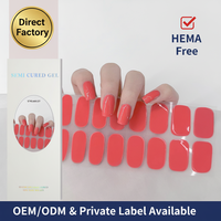 Autocollants de vernis gel UV semi-durcis 3D à prix d'usine, 1 pièce, qualité salon, écologiques, non toxiques, à usage unique, couleurs personnalisables pour ongles