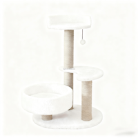 Nouveau Nid pour Chat Écologique d'Intérieur à 3 Niveaux 71cm, Griffoir de Noël en Corde de Coton Résistant à l'Usure, Égratignoir pour Chat