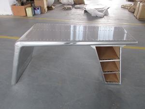 American Executive Loft Industrial Escritorio retro Diseño contemporáneo Estilo Aluminio y cuero Muebles de oficina - Product Image 6