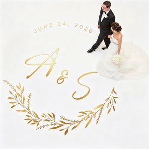 Vinilo Adhesivo Personalizado para Pista de Baile, Adhesivo Decorativo para Pista de Baile de Boda, Adhesivo con Diseño Floral Elegante para Fiesta de Compromiso - Product Image 3