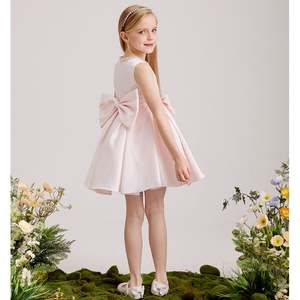 Yalindars genç çocuk giyim diz boyu pembe balo saten elbise çocuk 12 yaşındaki kız düğün parti elbise maç ceket - Product Image 5