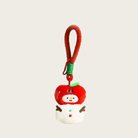Porte-clés en peluche de Noël mignon et doux, cordon de poignet moelleux, pendentif figurine Père Noël, chat, bonhomme en pain d'épices, sapin de Noël, couronne, breloque de sac