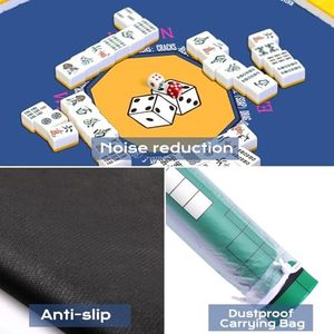 Nappe de Mahjong Bleue Nine-Marsh 31,5'x31,5' – Housse Antidérapante pour Mahjong, Poker, Tuiles, Dominos – Tapis de Table pour Jeux de Société - Product Image 4