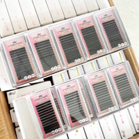 Cils Easy Fan CoMango Noir Mat 0.03-0.1 C/CC/D Faux Cils en Visons Synthétiques Extension de Cils Super Doux Naturel Volume Russe Auto Fans