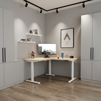 Cadre de bureau en forme de L ergonomique, moderne, durable, en métal, électrique, réglable en hauteur, modulaire, à installation rapide