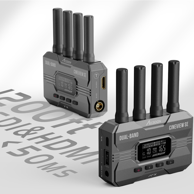 Accsoon Cineview SE 1200ft 350m 5G/2.4G Dual Band SDI Video Transmission Wireless Video Transmitter for Camera