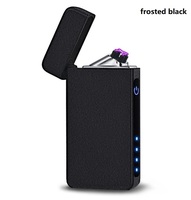 Briquet électronique USB rechargeable sans flamme à double arc, coupe-vent, personnalisé et unique, pour cigarettes, idéal pour les cadeaux promotionnels