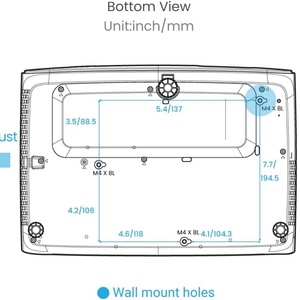W2710 Data <b>Projector</b> 2200 Ansi Lumens DLP 2160P W128824354- 3840X2160 White Grey W2710 W2710 W2710 - Product Image 4