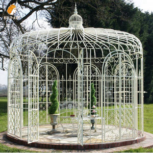 Garden Decorative Wrought Iron Gazebo Cast Large Metal Pavilion