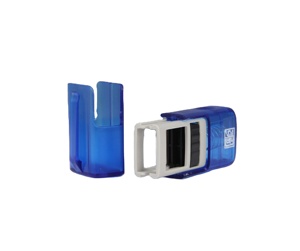 Petit tampon auto-encreur à rabat plat avec nom et motif oriental pour usage de bureau. - Product Image 2