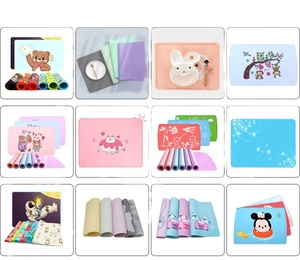 Tapis de table pour enfants en silicone de dessin animé, rectangulaire, antidérapant, tapis de table pour bébé, motif coloré, tapis de table pour enfants - Product Image 4