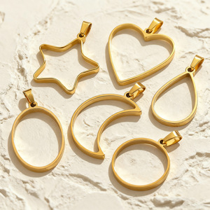 Stampi in resina a schienale aperto in acciaio inossidabile, ciondoli vuoti, cornici cave, charm <span class=keywords><strong>per</strong></span> la creazione fai da te di orecchini, collane e bracciali - Product Image 2