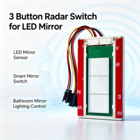 Interrupteur à capteur de mouvement radar 12V 60W pour miroir de salle de bain LED avec contrôle CCT, gradation et anti-buée