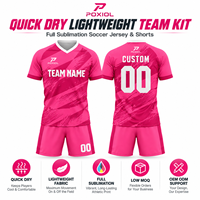 Maillot et short de football personnalisés rose col en V, sublimation intégrale, séchage rapide, légers, OEM ODM, vente en gros, faible MOQ, usine USA