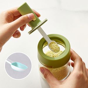 BBQ 2 in 1 Retractable Spoon Salt Glass Jars <b>Kitchen</b> <b>Gadgets</b> <b>Tools</b> Bottle Air Tight Condiments Seasoning Spice Jar With Spoon - Product Image 5