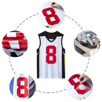 Numéros de maillot rétro vintage sérigraphiés, ensembles de numéros et noms de joueurs, numéros de maillot en plastisol par transfert thermique offset