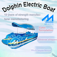 Bateau électrique Dolphin pour enfants, bateau de sports nautiques à 4 places pour la mer, les rivières et les lacs, Meierya M-086 certifié CE