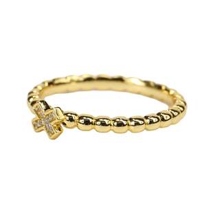 Anillo de Joyería de Plata Promocional de Alta Calidad, Chapado en Oro Amarillo de 18K, con Moissanita, para Mujer - Product Image 1