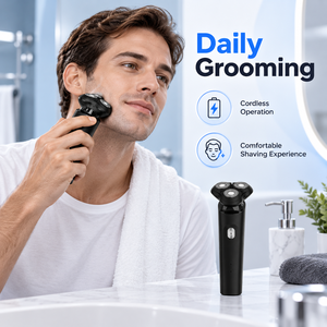 Three Blade Rotary Electric Shaver for Men Rechargeable Cordless <strong>Razor</strong> Double Ring <strong>Foil</strong> Men's Electric Shaver - Product Image 2