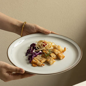 จานสีเทาง่ายๆสำหรับพาสต้าหรือสเต็กหรือเชาเหม่น - Product Image 4