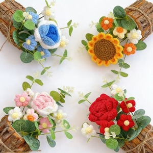 Plantes en pot finies sur mesure, Tournesols tricotés en pot pour la Fête des Enseignants, Fleurs artificielles, Fleurs au crochet pour la remise des diplômes - Product Image 3