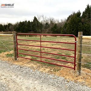 Portail de ferme en acier de 6 pieds avec 5 rails pour systèmes de clôtures de ranch - Product Image 2