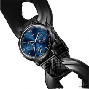 Reloj de Cuarzo de Moda para Hombre Mark Fairwhale, 42 mm, Esfera Azul, Manecillas Luminosas, Correa Milanesa de Acero Inoxidable, Resistente al Agua - Product Image 2