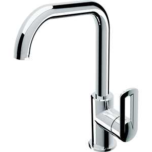 NEVA Mélangeur d'évier à levier unique chromé avec bec haut Outil de tournage élégant pour robinets d'évier de cuisine - Product Image 1