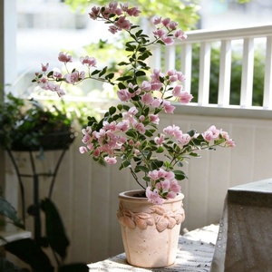 Pot de <span class=keywords><strong>fleurs</strong></span> en céramique rustique fait main, respirant, non émaillé, pour culture des racines, grand diamètre, adapté aux balcons et jardins - Product Image 2