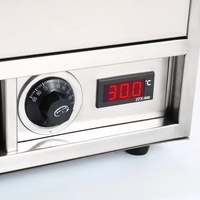 Machine à réchauffer les pains à hot-dogs et hamburgers en acier inoxydable commercial, à deux étages, avec tiroir chauffant et thermostat numérique