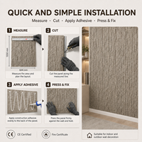 Panneau mural imperméable MORLENX en PU taupe imitation pierre, léger, texture rocheuse 3D pour façade de villa, extérieur, intérieur domestique
