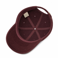 Casquette de baseball en velours côtelé avec logo brodé personnalisé, style vintage, rouge vin, 6 panneaux structurés, fermeture snapback, pour l'automne et l'hiver
