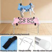 Hamac de toilettage anti-rayures pour animaux de compagnie avec harnais suspendu à 8 trous pour le lavage, la coupe des ongles et le nettoyage des oreilles – Accessoires pour chats et chiens