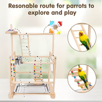 Support d'escalade en bois pour oiseaux en bois de Java, servant de terrain de jeu et d'échelle d'entraînement pour nichoirs en bois et jouets