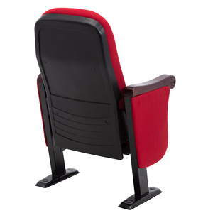 Chaise d'auditorium Hechuang Poetry Y121, coque en plastique rouge avec accoudoirs, pour théâtre et salle de classe - Product Image 1