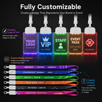 Fábrica de Etiquetas de Nombre Personalizadas, Lote de Tarjetas de Identificación Acrílicas LED con Cordón, Estilo de Credencial para Personal, para Eventos, Control de Asistencia, Trabajadores de Comercio Minorista, Promoción