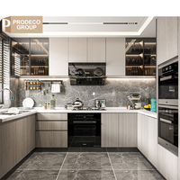 Prodeco Ensemble d'armoires de cuisine miniatures en bois massif de couleur marron pour villa