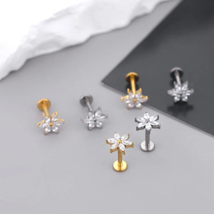 F136 <b>Titanium</b> Ear <b>Studs</b> 1.2x8mm Sterile Cartilage Jewelry For Piercing Unisex - Product Image 2