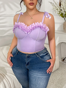 Lotus Leaf Edge Bow Suspender Corset Oversized Slim Fit Efecto adelgazante usado en el exterior y corsé corto en el interior - Product Image 3