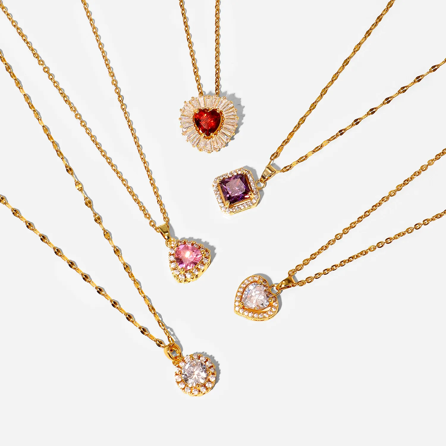 INS Charm 18K, настоящая позолота, necklacejewelry из нержавеющей стали кубический циркон ожерелье для женщин