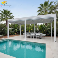 Auvent rétractable en aluminium 4x4m avec stores, gazebo de jardin écologique, balcon, terrasse extérieure, pergola